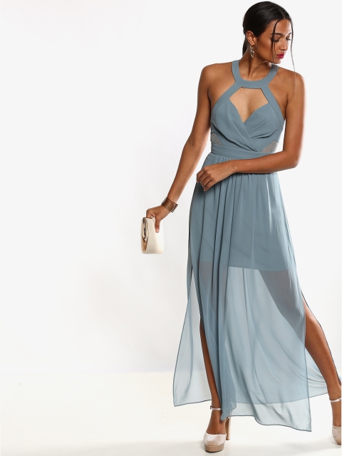 

BCBGeneration Grey Coloured Solid Maxi Dress