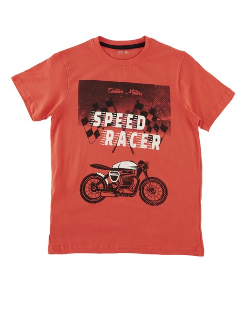 POPPERS by Pantaloons Boys Orange Printed Round Neck T-shirt