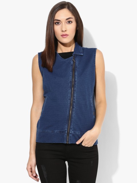 

Riot Jeans Blue Solid Winter Jacket