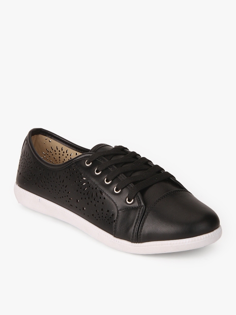 

Kailas Black Lazer Cut Casual Sneakers