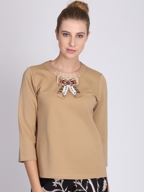 

NIZA Women Beige Solid Top