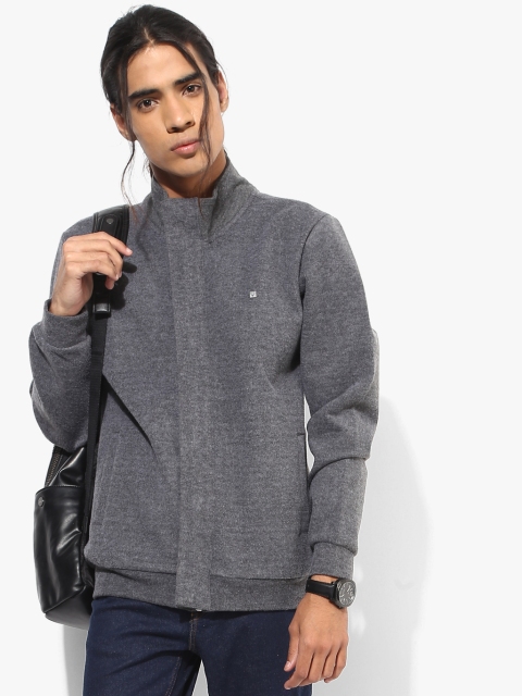 

Dark Grey Textured Casual Jacket