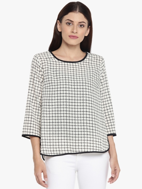 

White Checked Blouse
