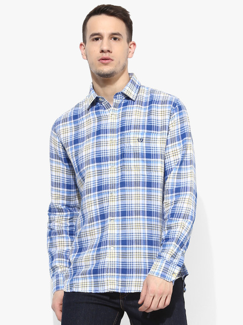 

Blue Checked Slim Fit Casual Shirt