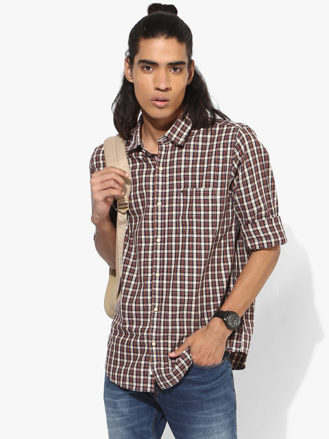 

Multicoloured Checked Slim Fit Casual Shirt, Multi