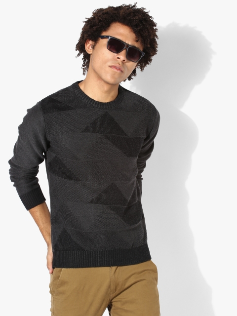 

Dark Grey Textured Regular Fit Sweater
