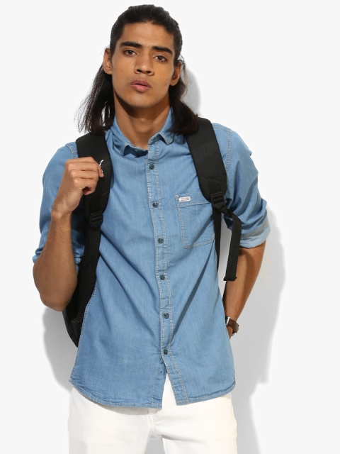 

Blue Washed Regular Fit Casual Shirt
