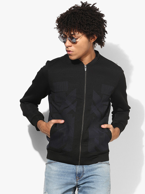 

Black Textured Sweat Jacket