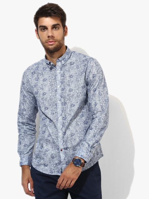 

Grey Printed Slim Fit Casual Shirt