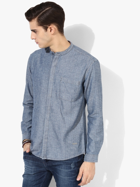 

Grey Striped Slim Fit Casual Shirt