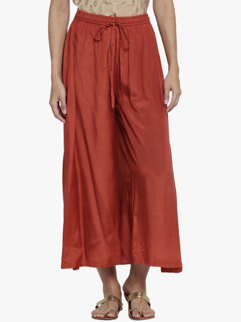 

Rust Solid Regular Fit Palazzo