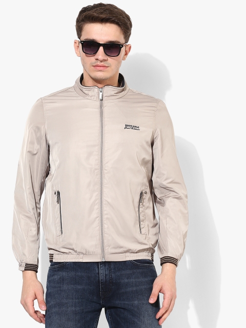 

Beige Solid Casual Jacket