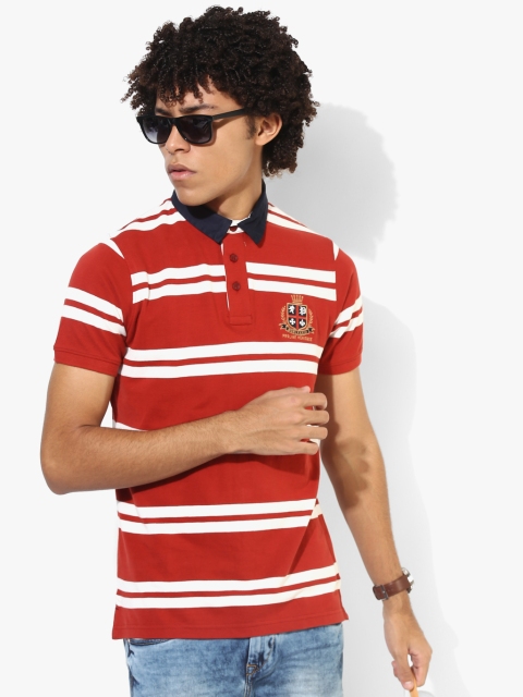 

Red Striped Regular Fit Polo T-Shirt