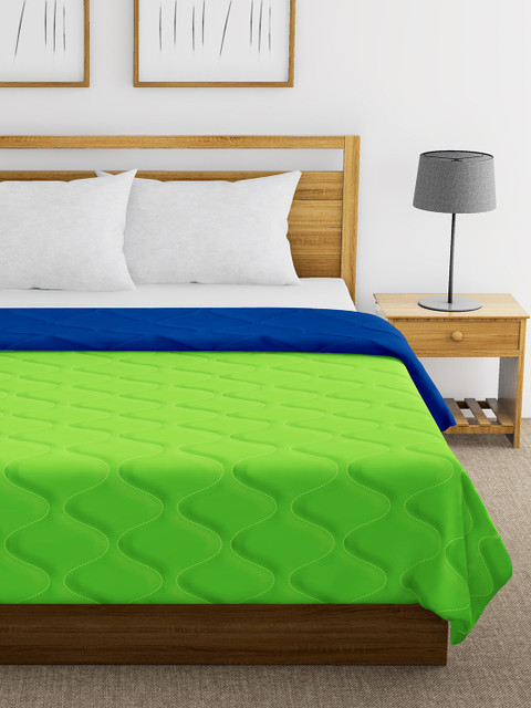 

Divine Casa Green & Blue Solid Mild Winter 200 GSM Double Bed Comforter