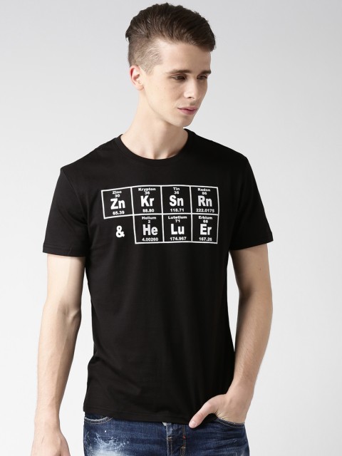 

Metersbonwe Men Black Printed Round Neck T-shirt