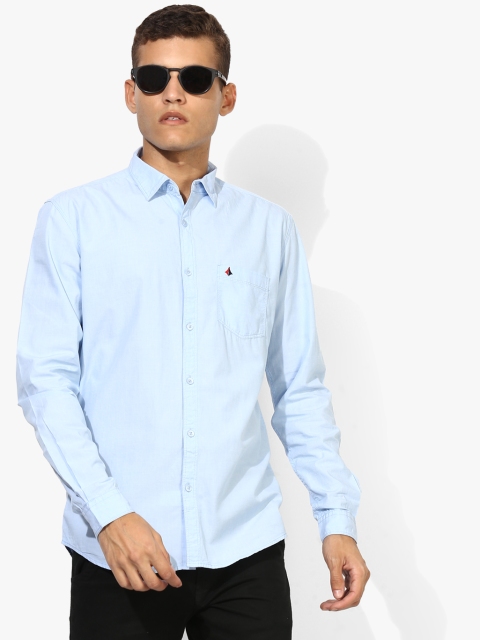 

Light Blue Solid Slim Fit Casual Shirt