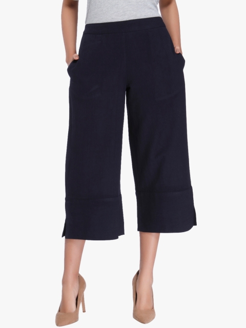 

Vero Moda Women Navy Regular Fit Solid Culottes, Navy blue