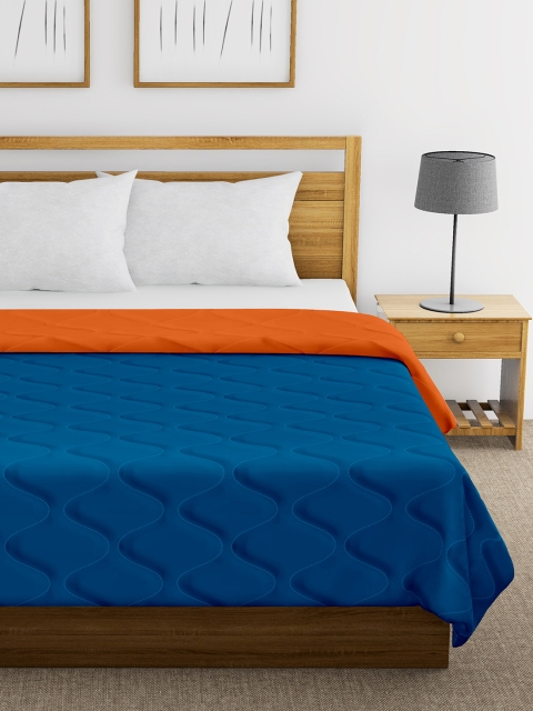 

Divine Casa Blue & Orange Solid Mild Winter 200 GSM Double Bed Comforter