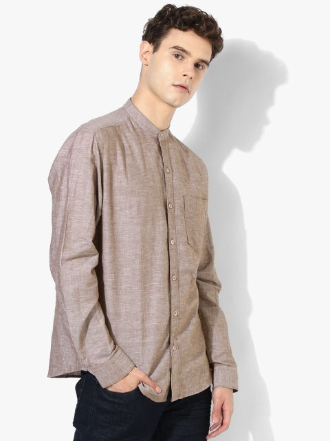 

Beige Textured Slim Fit Casual Shirt