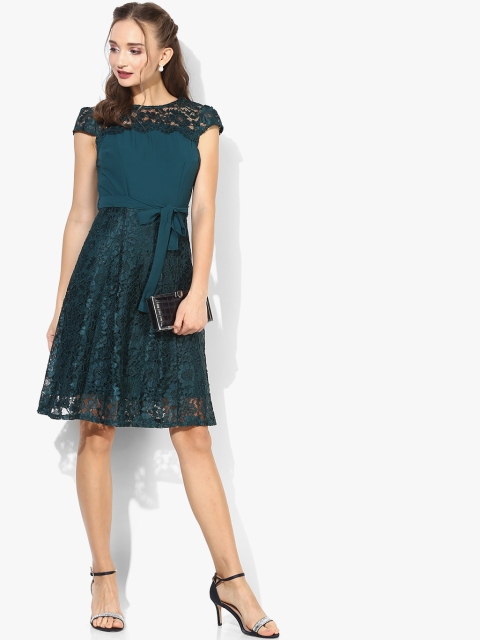 

Green Coloured Self Design Shift Dress