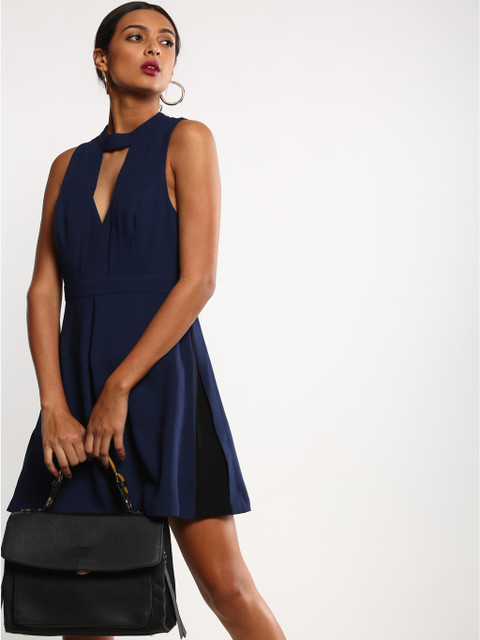 

BCBGeneration Women Navy Blue Fit and Flare Dress