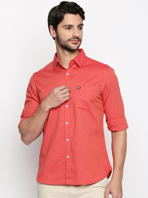 

BYFORD by Pantaloons Men Coral Slim Fit Self Design Casual Knitted Shirt
