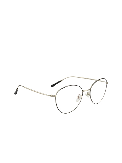 

Ted Smith Unisex Black & Silver-Toned Solid Full Rim Aviator Frames TS-9402_C2
