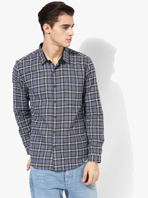 

Blue Checked Slim Fit Casual Shirt