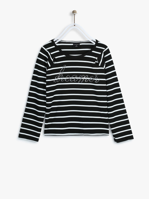 

Tiny Girl Black & White Striped Casual Top