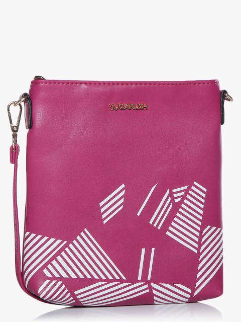 

Sugarush Fuchsia & White Printed Sling Bag