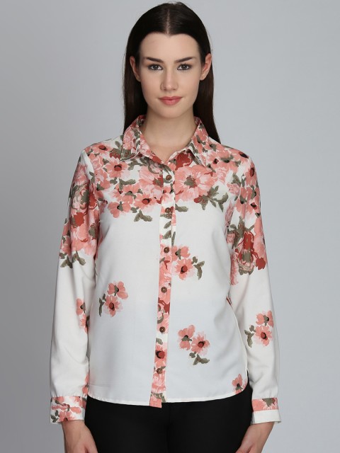 

DODO & MOA Women Red Printed Shirt Style Top
