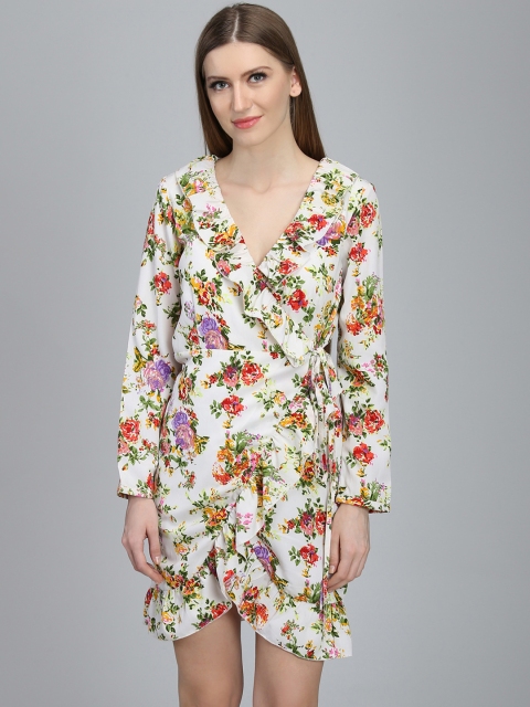 

DODO & MOA Women Multicoloured Printed Wrap Dress, Multi