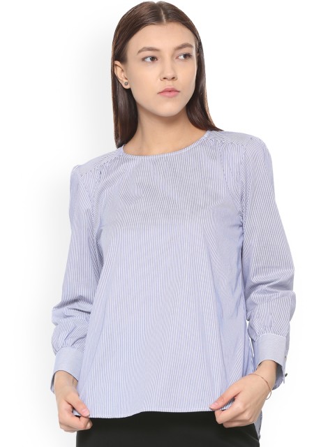 

Van Heusen Woman Blue & White Striped Top