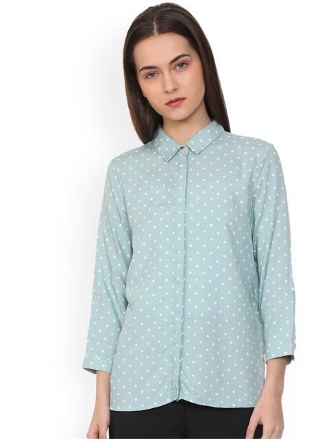 

Van Heusen Woman Blue Regular Fit Printed Casual Shirt