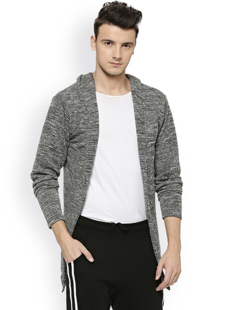 

Campus Sutra Grey Solid Open Front Shrug