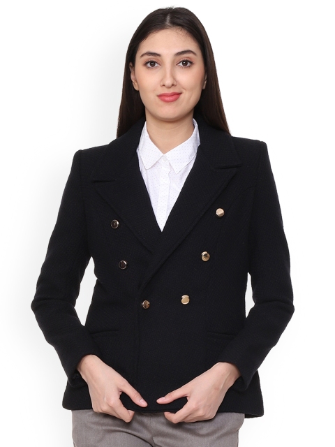 

Van Heusen Woman Black Self Design Tailored Jacket