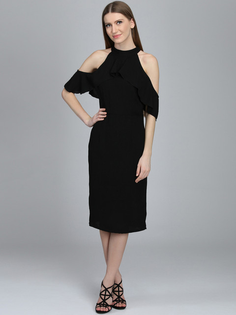 

DODO & MOA Women Black Solid Sheath Dress