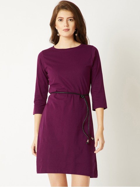 

Miss Chase Women Magenta Solid T-shirt Dress