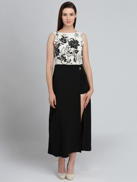 

DODO & MOA Women Black Printed Fit and Flare Dress