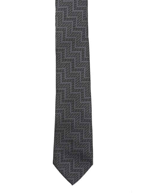 

Tossido Black Woven Design Skinny Tie