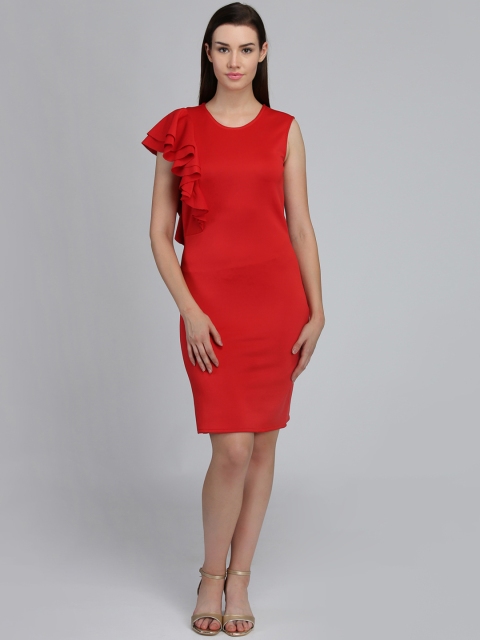 

DODO & MOA Women Red Solid Sheath Dress