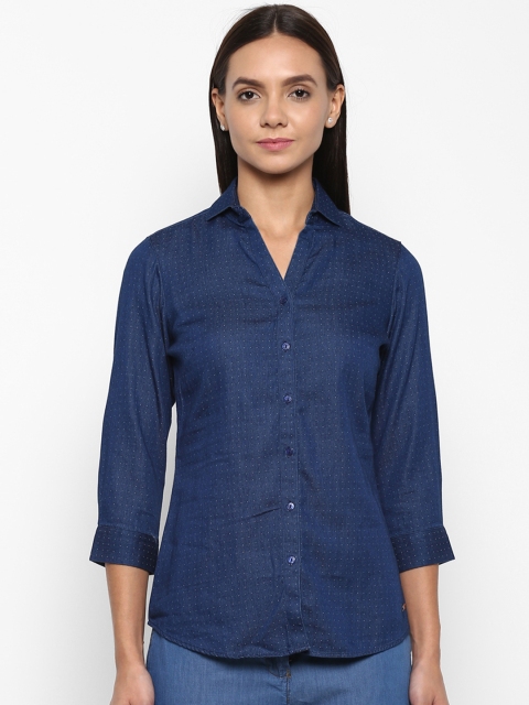 

Park Avenue Women Blue Regular Fit Solid Casual Shirt