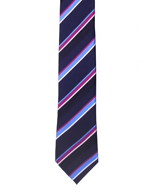 

Tossido Navy Blue Striped Skinny Tie