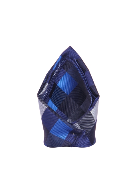 

Tossido Men Blue & White Checked Pocket Square