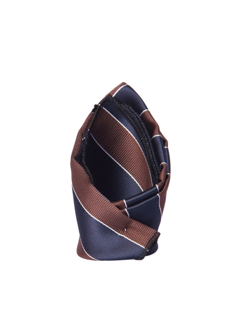 

Tossido Men Brown & Blue Striped Pocket Square