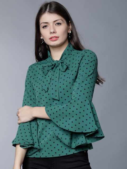 

Tokyo Talkies Women Green Printed Top
