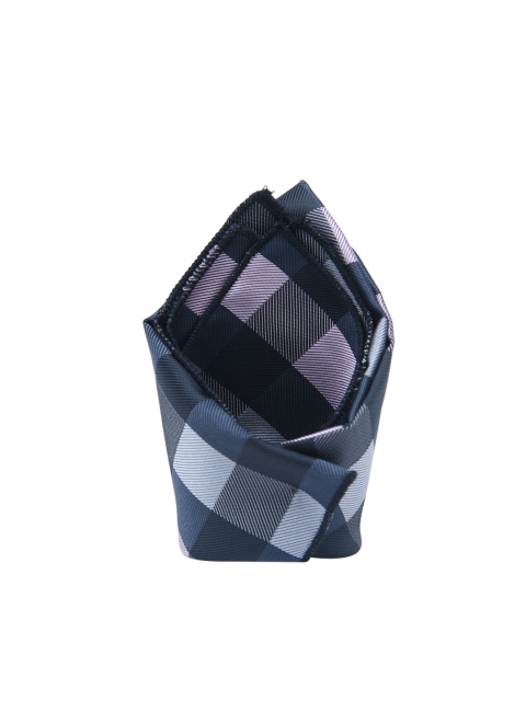 

Tossido Men Grey & Blue Checked Pocket Square