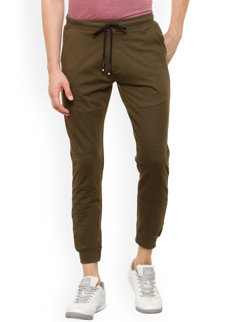 

People Men Olive Green Solid Joggers