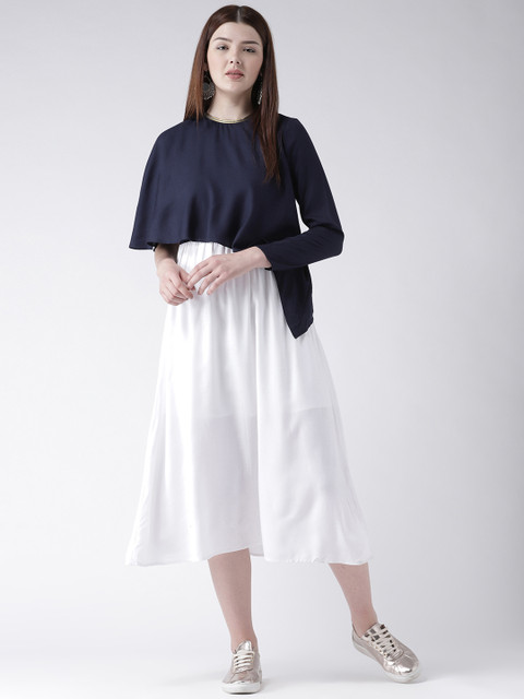 

DODO & MOA Women Navy Blue Solid Fit and Flare Dress