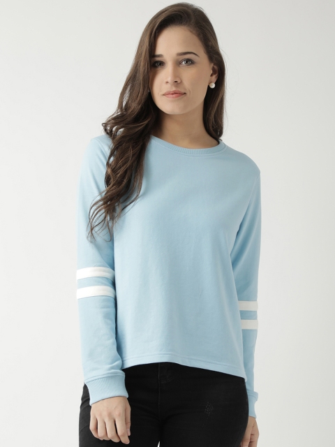 

Club York Women Blue Striped Sweatshirt